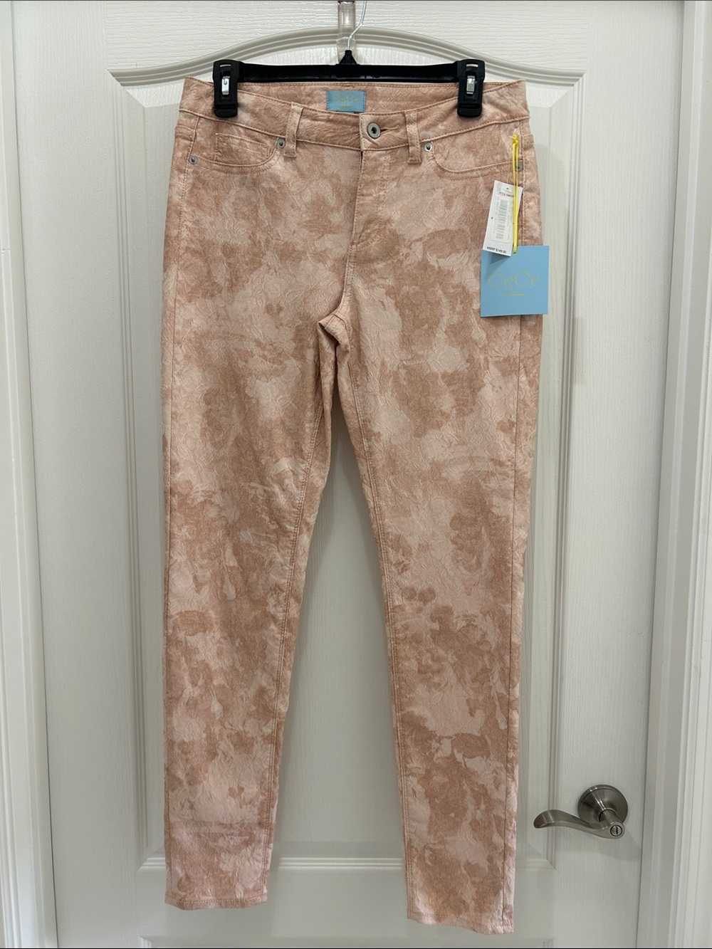 CeCe Blush Pink Textured Jeans